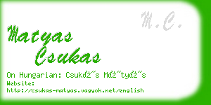 matyas csukas business card